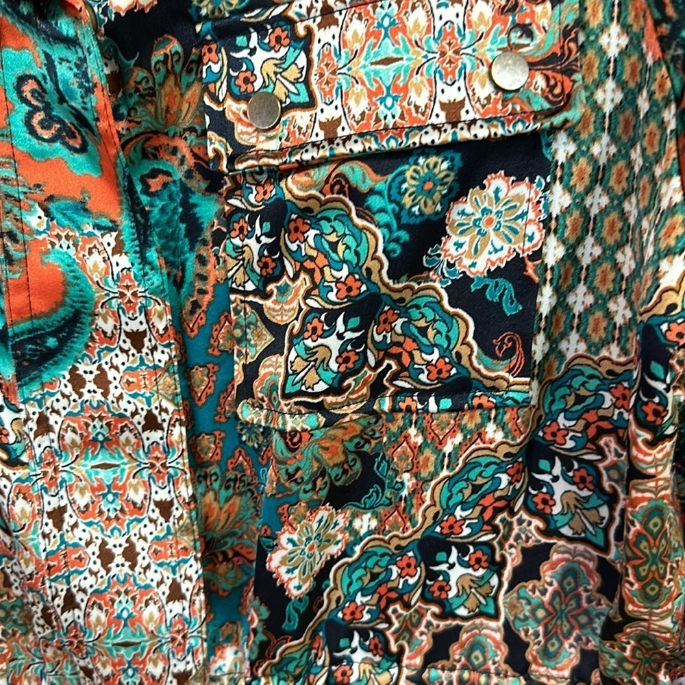 Ruby Rd. Petite Size Patchwork Paisley Print Char… - image 3